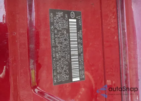 2010 Lexus Es 350 from USA, damaged, VIN JTHBK1EG0A2352594